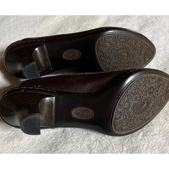 Sofft Varney Leather & Suede Size 8 1/2 Two Tone Brown Bow Pointed Toe Heel Pump - Picture 9 of 9